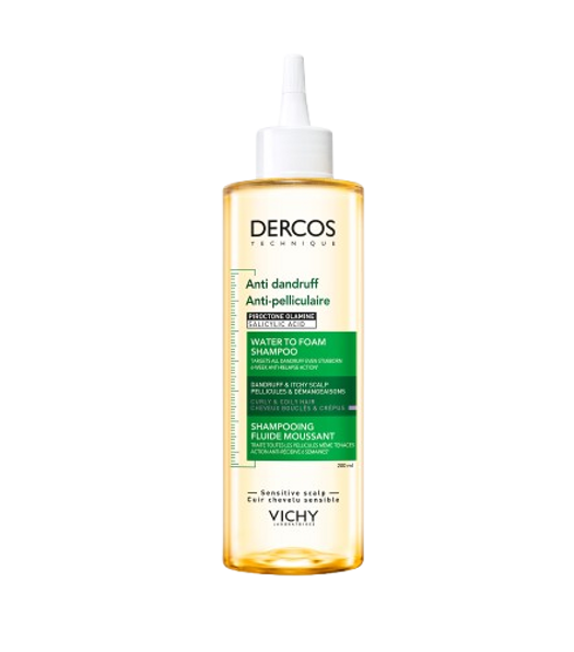 DERCOS Shampooing Fluide Moussant Anti-pelliculaire cheveux bouclés et crépus