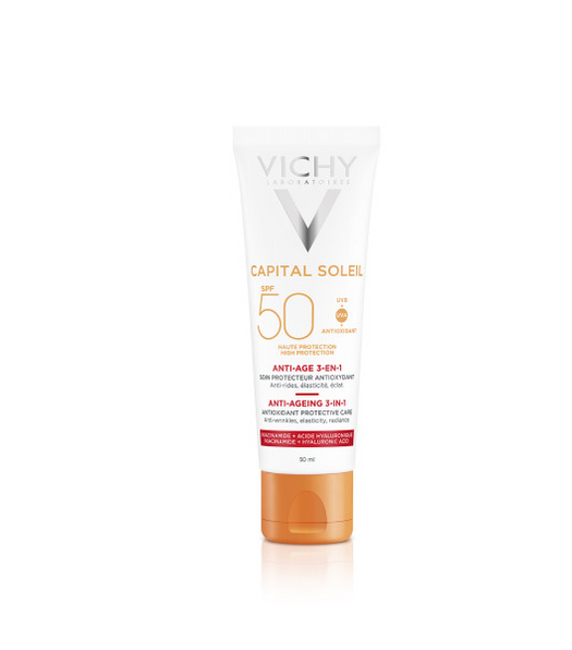 CAPITAL SOLEIL SOIN ANTI-ÂGE 3-EN-1 SPF 50