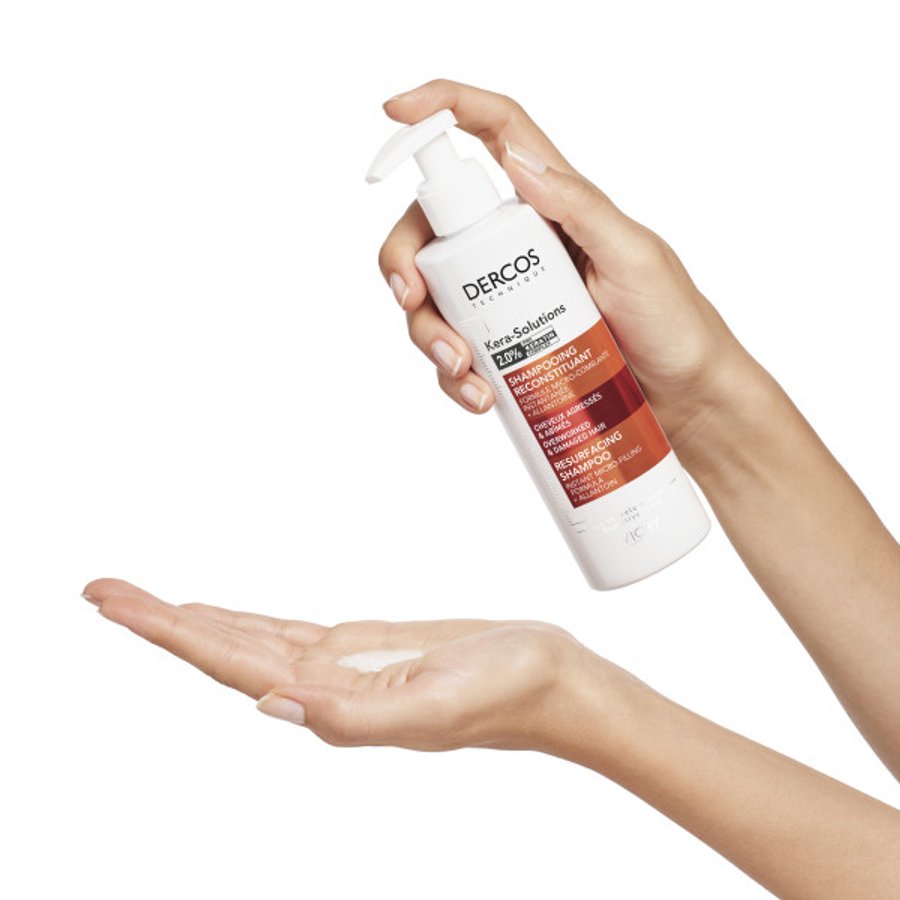DERCOS SHAMPOOING RECONSTITUANT KERA-SOLUTIONS - CHEVEUX ABÎMÉS
