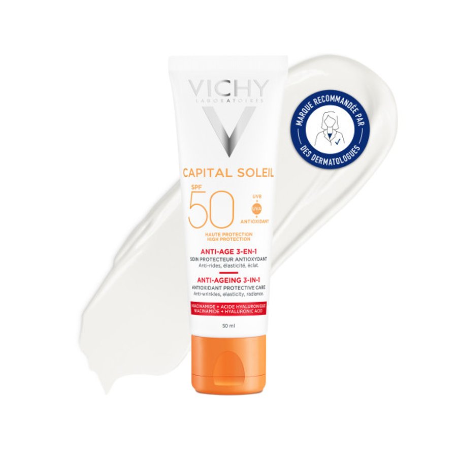 CAPITAL SOLEIL SOIN ANTI-ÂGE 3-EN-1 SPF 50